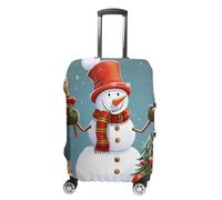 TKJMCSW Christmas Snowman Luggage Cover Tsa Approved Suitcase Covers for Luggage Elastic Washable Suit Case Covers Anti-Scratch Travel Luggages Sleeve Suitcase Protector Fits 19-30 Inch Case(), white