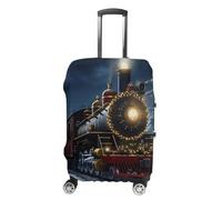 TKJMCSW Christmas Train Luggage Cover Tsa Approved Suitcase Covers for Luggage Elastic Washable Suit Case Covers Anti-Scratch Travel Luggages Sleeve Suitcase Protector Fits 19-30 Inch Case(), White, L