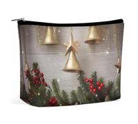 TKJMCSW Christmas Tree And Bells Cosmetic Bags for Women Men Waterproof Travel Toiletry Bag Large Capacity Makeup Bags PU Leather Cute Makeup Pouch Protable Travel Bag for Toiletries, white, One size