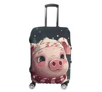 TKJMCSW Christmas Tree Piggy Luggage Cover Tsa Approved Suitcase Covers for Luggage Elastic Washable Suit Case Covers Anti-Scratch Travel Luggages Sleeve Suitcase Protector Fits 19-30 Inch Case