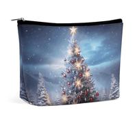 TKJMCSW Christmas Trees Cosmetic Bags for Women Men Waterproof Travel Toiletry Bag Large Capacity Makeup Bags PU Leather Cute Makeup Pouch Protable Travel Bag for Toiletries, white, One Size