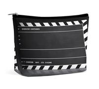 TKJMCSW Classic Movie Clapboard Black Cosmetic Bags for Women Men Waterproof Travel Toiletry Bag Large Capacity Makeup Bags PU Leather Cute Makeup Pouch Protable Travel Bag for Toiletries, white, One