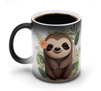 TKJMCSW Coffee Mug 11 Oz Cute Cartoon Sloth Color Changing Mugs, Heat Changing Coffee Mugs with Handle, Heat Sensitive Magic Mug for Women Men Funny Ceramic Cup for Tea Latte Milk Cocoa