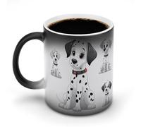 TKJMCSW Coffee Mug 11 Oz Cute Dalmatian Color Changing Mugs, Heat Changing Coffee Mugs with Handle, Heat Sensitive Magic Mug for Women Men Funny Ceramic Cup for Tea Latte Milk Cocoa