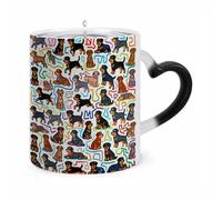 TKJMCSW Coffee Mug 11 Oz Little Rottweiler Doodle Color Changing Mugs, Heat Changing Coffee Mugs with Handle, Heat Sensitive Magic Mug for Women Men Funny Ceramic Cup for Tea Latte Milk Cocoa