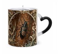 TKJMCSW Coffee Mug 11 Oz Longhorn Beetle Bark Color Changing Mugs, Heat Changing Coffee Mugs with Handle, Heat Sensitive Magic Mug for Women Men Funny Ceramic Cup for Tea Latte Milk Cocoa