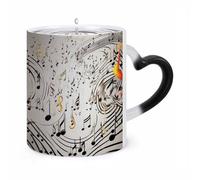 TKJMCSW Coffee Mug 11 Oz Music Notes Print Color Changing Mugs, Heat Changing Coffee Mugs with Handle, Heat Sensitive Magic Mug for Women Men Funny Ceramic Cup for Tea Latte Milk Cocoa