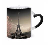 TKJMCSW Coffee Mug 11 Oz Paris Tower Color Changing Mugs, Heat Changing Coffee Mugs with Handle, Heat Sensitive Magic Mug for Women Men Funny Ceramic Cup for Tea Latte Milk Cocoa