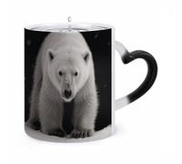 TKJMCSW Coffee Mug 11 Oz Polar Bear Color Changing Mugs, Heat Changing Coffee Mugs with Handle, Heat Sensitive Magic Mug for Women Men Funny Ceramic Cup for Tea Latte Milk Cocoa