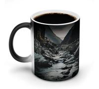 TKJMCSW Coffee Mug 11 Oz River And Gray Rocks Color Changing Mugs, Heat Changing Coffee Mugs with Handle, Heat Sensitive Magic Mug for Women Men Funny Ceramic Cup for Tea Latte Milk Cocoa