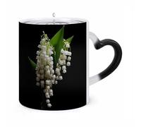 TKJMCSW Coffee Mug 11 Oz Some Lilies of The Valley Color Changing Mugs, Heat Changing Coffee Mugs with Handle, Heat Sensitive Magic Mug for Women Men Funny Ceramic Cup for Tea Latte Milk Cocoa