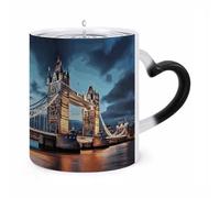 TKJMCSW Coffee Mug 11 Oz Tower Bridge in London Color Changing Mugs, Heat Changing Coffee Mugs with Handle, Heat Sensitive Magic Mug for Women Men Funny Ceramic Cup for Tea Latte Milk Cocoa