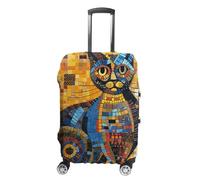 TKJMCSW Colorful Abstract Cat Luggage Cover Tsa Approved Suitcase Covers for Luggage Elastic Washable Suit Case Covers Anti-Scratch Travel Luggages Sleeve Suitcase Protector Fits 19-30 Inch Case