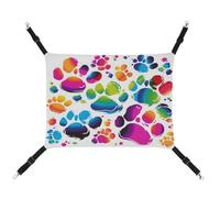 TKJMCSW Colorful Dog Paw Print Cat Cage Hammock Cat Hammock for Cage Rat Hammock Ferret Hammock Cat Hammock for Large Cats Hanging Cat Bed Cat Hammock Bed Chinchilla Hammock Pet Hammock