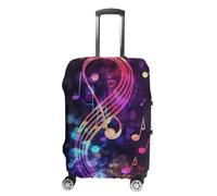 TKJMCSW Colorful Galaxy Music Luggage Cover Tsa Approved Suitcase Covers for Luggage Elastic Washable Suit Case Covers Anti-Scratch Travel Luggages Sleeve Suitcase Protector Fits 19-30 Inch Case