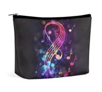 TKJMCSW Colorful Galaxy Music Note Cosmetic Bags for Women Men Waterproof Travel Toiletry Bag Large Capacity Makeup Bags PU Leather Cute Makeup Pouch Protable Travel Bag for Toiletries, white, One