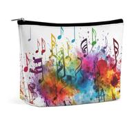 TKJMCSW Colorful Music Cosmetic Bags for Women Men Waterproof Travel Toiletry Bag Large Capacity Makeup Bags PU Leather Cute Makeup Pouch Protable Travel Bag for Toiletries, white, One size