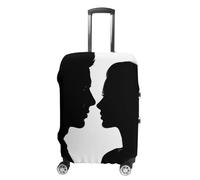 TKJMCSW Couple Face Silhouette Luggage Cover Tsa Approved Suitcase Covers for Luggage Elastic Washable Suit Case Covers Anti-Scratch Travel Luggages Sleeve Suitcase Protector Fits 19-30 Inch Case