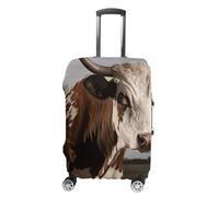 TKJMCSW Cow Luggage Cover Tsa Approved Suitcase Covers for Luggage Elastic Washable Suit Case Covers Anti-Scratch Travel Luggages Sleeve Suitcase Protector Fits 19-30 Inch Case(), white, Small