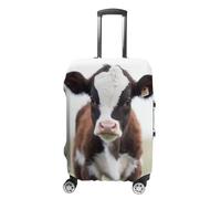 TKJMCSW Cow Luggage Cover Tsa Approved Suitcase Covers for Luggage Elastic Washable Suit Case Covers Anti-Scratch Travel Luggages Sleeve Suitcase Protector Fits 19-30 Inch Case(), White, M