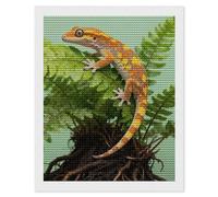 TKJMCSW Crested Gecko on Fern 5D Diamond Painting Kits for Adults Beginner DIY Round Full Drill Diamond Dots Paintings Paint with Diamonds Crafts Kits Gem Art for Home Wall Decor Gift 16"x20"