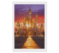 TKJMCSW Crystal Amber Castle 5D Diamond Painting Kits for Adults Beginner DIY Round Full Drill Diamond Dots Paintings Paint with Diamonds Crafts Kits Gem Art for Home Wall Decor Gift 8"x12"