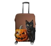 TKJMCSW Cute Black Cat Luggage Cover Tsa Approved Suitcase Covers for Luggage Elastic Washable Suit Case Covers Anti-Scratch Travel Luggages Sleeve Suitcase Protector Fits 19-30 Inch Case(), white, M