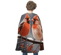TKJMCSW Cute Cardinal Birds Renaissance Cape Reversible Halloween Cloak for Cosplay Party Medieval Costume Masquerade Outfit