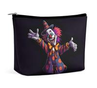 TKJMCSW Cute Cartoon Clown Cosmetic Bags for Women Men Waterproof Travel Toiletry Bag Large Capacity Makeup Bags PU Leather Cute Makeup Pouch Protable Travel Bag for Toiletries, white, One Size