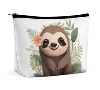 TKJMCSW Cute Cartoon Sloth Cosmetic Bags for Women Men Waterproof Travel Toiletry Bag Large Capacity Makeup Bags PU Leather Cute Makeup Pouch Protable Travel Bag for Toiletries, white, One Size