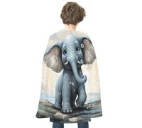 TKJMCSW Cute Elephant Play Bubbles Renaissance Cape Reversible Halloween Cloak for Cosplay Party Medieval Costume Masquerade Outfit