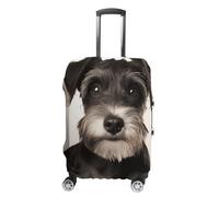 TKJMCSW Cute Schnauzer Luggage Cover Tsa Approved Suitcase Covers for Luggage Elastic Washable Suit Case Covers Anti-Scratch Travel Luggages Sleeve Suitcase Protector Fits 19-30 Inch Case(), White, XL