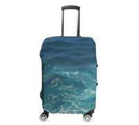 TKJMCSW Deep Blue Sea Luggage Cover Tsa Approved Suitcase Covers for Luggage Elastic Washable Suit Case Covers Anti-Scratch Travel Luggages Sleeve Suitcase Protector Fits 19-30 Inch Case(), White, S