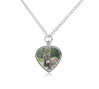 TKJMCSW Donkey in Daisy Bush Pet Ashes Necklace with Filling Kits 27.6" Cable Chain Memorial Cremation Urn Necklace Jewelry Souvenir Keepsake for Human Ashes Dogs Cats Sympathy Gift for Women Men
