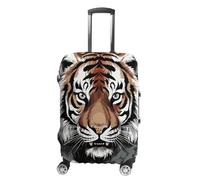 TKJMCSW Doodle Tiger Luggage Cover Tsa Approved Suitcase Covers for Luggage Elastic Washable Suit Case Covers Anti-Scratch Travel Luggages Sleeve Suitcase Protector Fits 19-30 Inch Case(), White, M