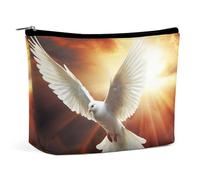 TKJMCSW Dove Sun Art Cosmetic Bags for Women Men Waterproof Travel Toiletry Bag Large Capacity Makeup Bags PU Leather Cute Makeup Pouch Protable Travel Bag for Toiletries, white, One Size
