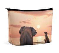 TKJMCSW Elephant And Dog Makeup Bag for Women Large Capacity Toiletry Bag Portable Make Up Organizer Cosmetics Bag Travel Bag for Cosmetic Storage Bag for Travel Work, style, One Size