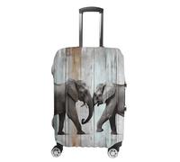 TKJMCSW Elephant on Wood Luggage Cover Tsa Approved Suitcase Covers for Luggage Elastic Washable Suit Case Covers Anti-Scratch Travel Luggages Sleeve Suitcase Protector Fits 19-30 Inch Case(), white