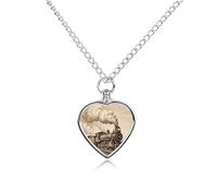 TKJMCSW Etching Train Pet Ashes Necklace with Filling Kits 27.6" Cable Chain Memorial Cremation Urn Necklace Jewelry Souvenir Keepsake for Human Ashes Dogs Cats Sympathy Gift for Women Men