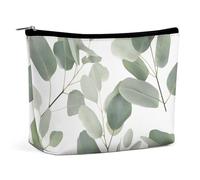 TKJMCSW Eucalyptus Leaves Cosmetic Bags for Women Men Waterproof Travel Toiletry Bag Large Capacity Makeup Bags PU Leather Cute Makeup Pouch Protable Travel Bag for Toiletries, white, One Size