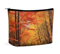 TKJMCSW Fall Foliage Cosmetic Bags for Women Men Waterproof Travel Toiletry Bag Large Capacity Makeup Bags PU Leather Cute Makeup Pouch Protable Travel Bag for Toiletries