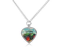 TKJMCSW Fantasy Farm Tractor Pet Ashes Necklace with Filling Kits 27.6" Cable Chain Memorial Cremation Urn Necklace Jewelry Souvenir Keepsake for Human Ashes Dogs Cats Sympathy Gift for Women Men