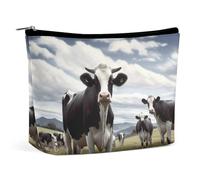 TKJMCSW Farm Cow Pictures Cosmetic Bags for Women Men Waterproof Travel Toiletry Bag Large Capacity Makeup Bags PU Leather Cute Makeup Pouch Protable Travel Bag for Toiletries, white, One size