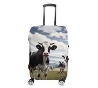 TKJMCSW Farm Cow Pictures Luggage Cover Tsa Approved Suitcase Covers for Luggage Elastic Washable Suit Case Covers Anti-Scratch Travel Luggages Sleeve Suitcase Protector Fits 19-30 Inch Case(), White