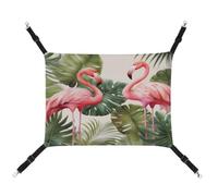TKJMCSW Flamingo Palm Trees Leaf Cat Cage Hammock Cat Hammock for Cage Rat Hammock Ferret Hammock Cat Hammock for Large Cats Hanging Cat Bed Cat Hammock Bed Chinchilla Hammock Pet Hammock