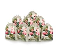 TKJMCSW Flamingo Palm Trees Leaf Drawstring Gift Bags 8PCS Muslin Bags Drawstring Bags Small Drawstring Bags Gift Bags with Drawstring Gift Wrap Bags Drawstring Drawstring Pouch