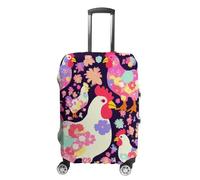 TKJMCSW Flower Heart Chicken Luggage Cover Tsa Approved Suitcase Covers for Luggage Elastic Washable Suit Case Covers Anti-Scratch Travel Luggages Sleeve Suitcase Protector Fits 19-30 Inch Case