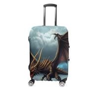 TKJMCSW Flying Dragon Luggage Cover Tsa Approved Suitcase Covers for Luggage Elastic Washable Suit Case Covers Anti-Scratch Travel Luggages Sleeve Suitcase Protector Fits 19-30 Inch Case(), White, L
