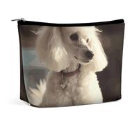 TKJMCSW French Poodle Cosmetic Bags for Women Men Waterproof Travel Toiletry Bag Large Capacity Makeup Bags PU Leather Cute Makeup Pouch Protable Travel Bag for Toiletries, white, One size