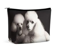 TKJMCSW French Poodle Cosmetic Bags for Women Men Waterproof Travel Toiletry Bag Large Capacity Makeup Bags PU Leather Cute Makeup Pouch Protable Travel Bag for Toiletries, white, One size